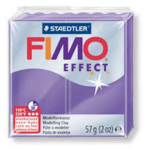 Imagen de Arcilla polimerica pasta de modelar FIMO Effect *57grs. Translucido color Lila Purple 604