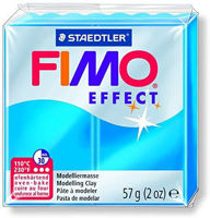 Arcilla polimerica pasta de modelar FIMO Effect *57grs. Translucido color Azul Blue 374