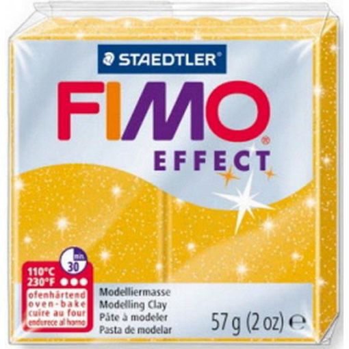 Imagen de Arcilla polimerica pasta de modelar FIMO Effect *57grs. Glitter color Dorado Gold 112