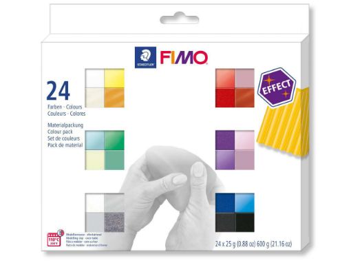 Imagen de Arcilla polimerica pasta de modelar FIMO Effect 8013 set de 24 colores de 25grs.