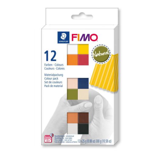 Imagen de Arcilla polimerica pasta de modelar FIMO Soft Natural 8023 set de 12 colores de 25grs.