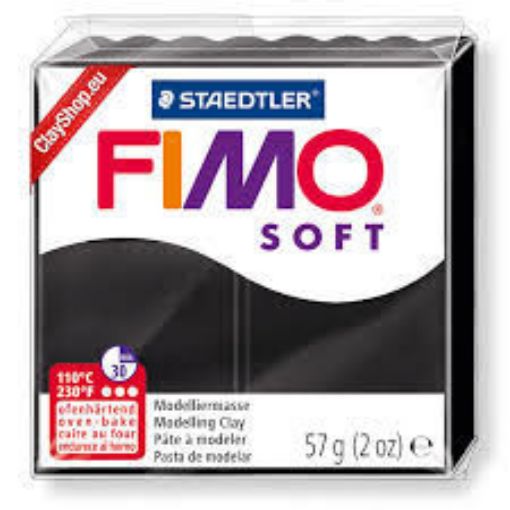 Imagen de Arcilla polimerica pasta de modelar FIMO Soft *57grs. color Negro Black 9