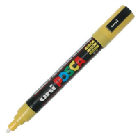 Marcador de tinta pigmentada a base de agua UNI POSCA trazo medio 1.8 a 2.5mm. PC-5M color Amarillo