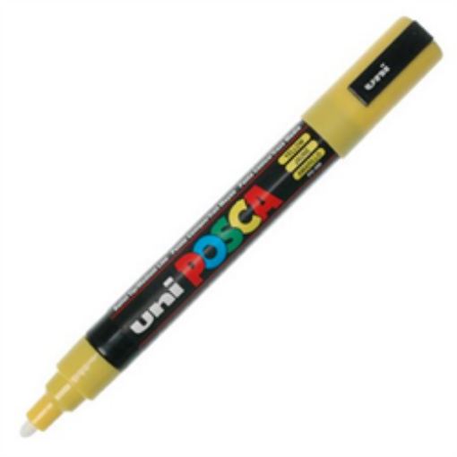 Imagen de Marcador de tinta pigmentada a base de agua  UNI POSCA trazo medio 1.8 a 2.5mm. PC-5M color Amarillo