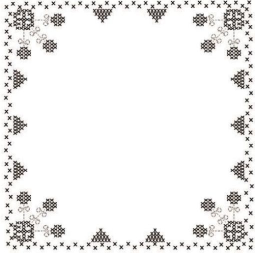 Imagen de Tela polyester para bordar en Punto Cruz  de 45*45cms. color blanco con motivo sublimado Nro.11