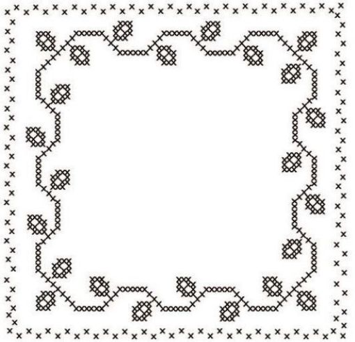 Imagen de Tela polyester para bordar en Punto Cruz  de 45*45cms. color blanco con motivo sublimado Nro.13