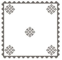 Tela polyester para bordar en Punto Cruz de 45*45cms. color blanco con motivo sublimado Nro.15