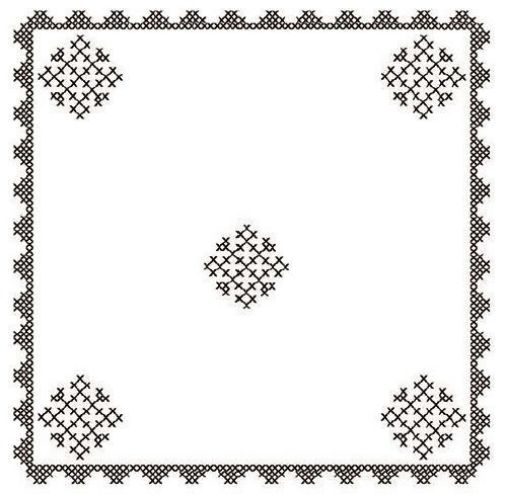 Imagen de Tela polyester para bordar en Punto Cruz  de 45*45cms. color blanco con motivo sublimado Nro.15
