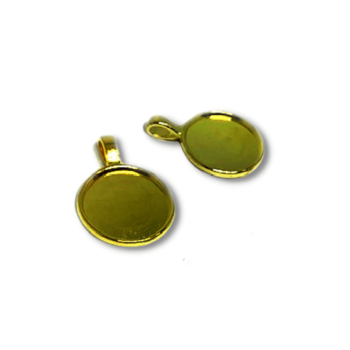 Imagen de Base de medalla redonda para rellenar con resina de 20mms. Int. *10 unidades color Oro