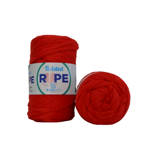 Imagen de Cordon grueso para macrame Twisted Bead Yarn en madeja de *250gr=70mts color rojo