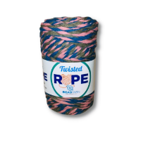 Cordon grueso para macrame Twisted Bead Yarn en madeja de *250gr=70mts color multicolor 01 