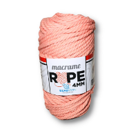 Cuerda gruesa trenzada para macrame de 4mms. Bead Yarn en madeja de 250gr=50mts aprox. color rosa claro 