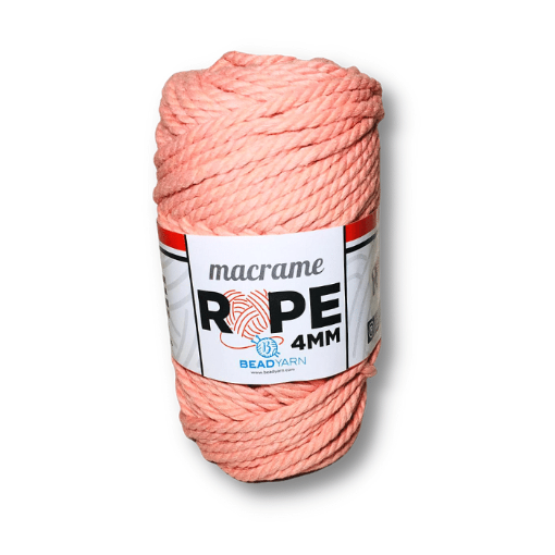 Imagen de Cuerda gruesa trenzada para macrame de 4mms.  Bead Yarn en madeja de 250gr=50mts aprox. color rosa claro 