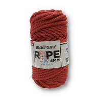 Cuerda gruesa trenzada para macrame de 4mms. Bead Yarn en madeja de 250gr=50mts aprox. color rojo 