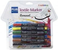 Marcadores para tela Textile Marker PLUS OFFICE *6 colores 