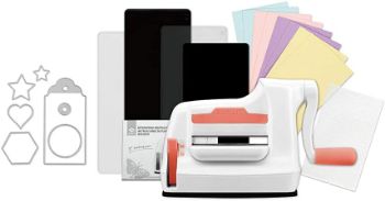 Imagen de Maquina mini troqueladora de corte y estampadora cutting & embossing IBI CRAFT 7.9cms. caja con accesorios  IBI CRAFT