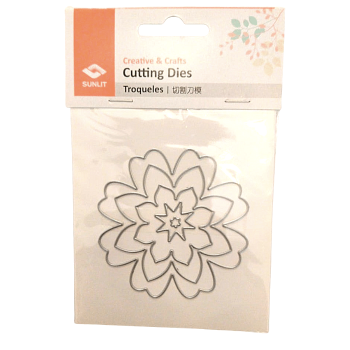 Imagen de Troquel de corte cutting dies  para mini maquina troqueladora y estampadora forma flor 2 de 8.1cms. SUNLIT