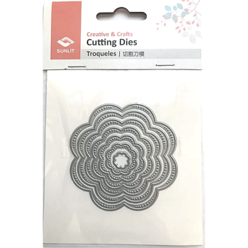 Imagen de Troquel de corte cutting dies  para mini maquina troqueladora y estampadora forma flor 4 de 7.25cms. SUNLIT