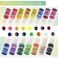 Pigmentos liquidos concentrados No Toxicos para resina Epoxi *10grs. Epoxi Pigment kit de 15 colores LETS RESIN 