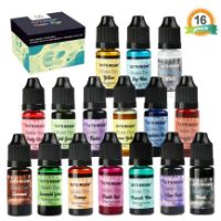 Pigmentos liquidos concentrados para resina Epoxi Resin Dye *10ml. kit de 16 colores translucidos LETS RESIN 