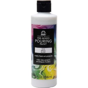 Imagen de Pouring Paint medio premezclado acrilico *8oz 236ml. color 7212 White Blanco FOLKART 