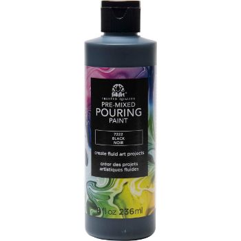 Imagen de Pouring Paint medio premezclado acrilico *8oz 236ml. color 7222 Black Negro FOLKART 