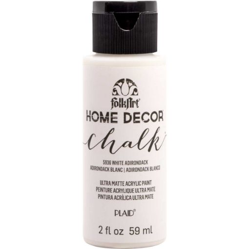 Imagen de Pintura acrilica ultra mate a la tiza Home Decor Chalk *2oz. color 5936 White Adirondack Blanco FOLKART 