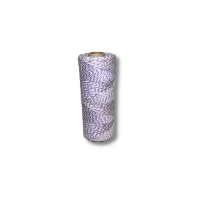 Cono de hilo de algodon color lila combinado con crudo de 150grs.=300mts.