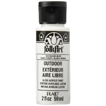 Imagen de Pintura acrilica para exterior brillante Outdoor Acrylic Paint *59ml. color 1610 Wicker White blanco mimbre FOLKART 
