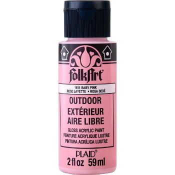 Imagen de Pintura acrilica para exterior brillante Outdoor Acrylic Paint *59ml. color 1611 Baby pink Rosa bebe FOLKART 