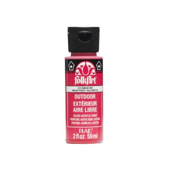 Imagen de Pintura acrilica para exterior brillante Outdoor Acrylic Paint *59ml. color 1614 Engine red rojo motor FOLKART 