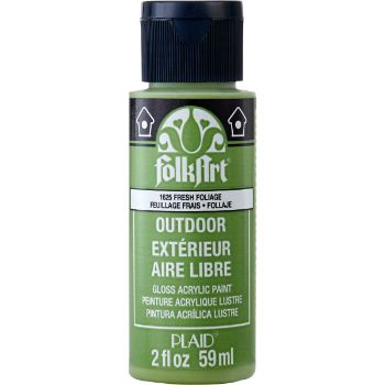 Imagen de Pintura acrilica para exterior brillante Outdoor Acrylic Paint *59ml. color 1625 Fresh Folia Verde follaje FOLKART 