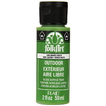 Imagen de Pintura acrilica para exterior brillante Outdoor Acrylic Paint *59ml. color 1626 Grass Green Verde pasto FOLKART 