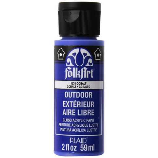 Imagen de Pintura acrilica para exterior brillante Outdoor Acrylic Paint *59ml. color 1631 Cobalt Blue azul cobalto FOLKART 