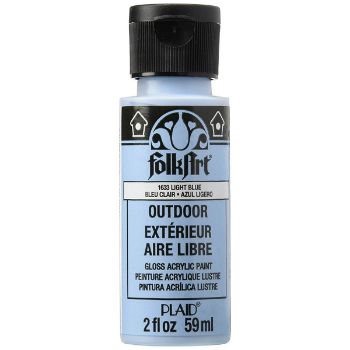Imagen de Pintura acrilica para exterior brillante Outdoor Acrylic Paint *59ml. color 1633 Light Blue azul ligero FOLKART 