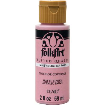 Imagen de Pintura acrilica mate acrylic color F/A FOLK ART *2oz. 59ml. color 6451 Vintage Tea Rose Rosado te  FOLK ART