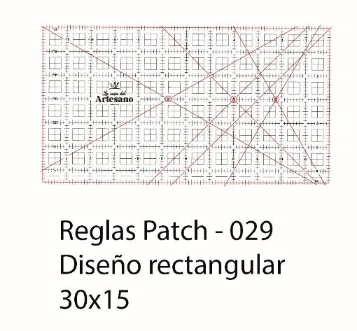 Imagen de Regla para Patchwork de acrilico quilting ruler  modelo rectangular en pulgadas de 30*17cms. nro.029 LA CASA DEL ARTESANO