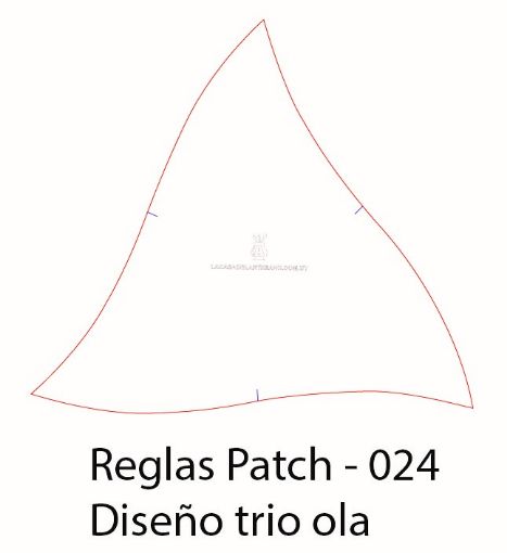 Imagen de Regla para Patchwork de acrilico quilting ruler modelo tri olas de 24*21cms. nro.024  LA CASA DEL ARTESANO 