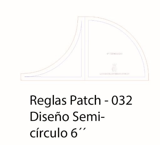Imagen de Regla para Patchwork de acrilico quilting ruler LA CASA DEL ARTESANO modelo semicirculo para 6" terminado 30*15cms. nro.032