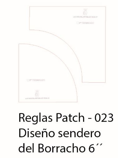 Imagen de Regla para Patchwork de acrilico quilting ruler LA CASA DEL ARTESANO modelo sendero del borracho para 6" terminado nro.023