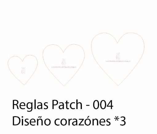 Imagen de Regla para Patchwork de acrilico quilting ruler  modelo 3 corazones nro.004 LA CASA DEL ARTESANO