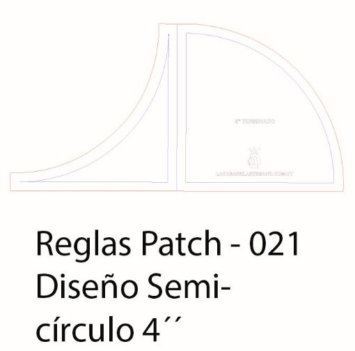 Imagen de Regla para Patchwork de acrilico quilting ruler LA CASA DEL ARTESANO modelo semicirculo para 4" terminado 23*11.5cms. nro.021