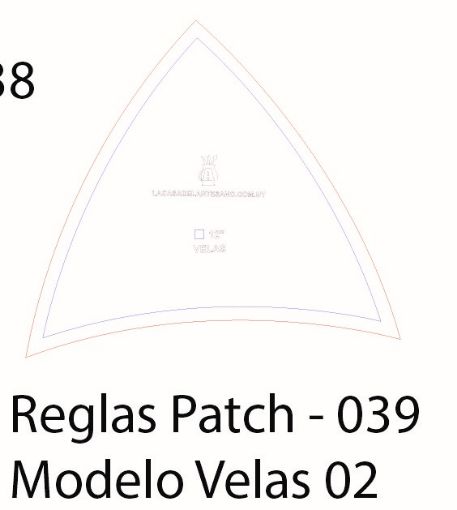 Imagen de Regla para Patchwork de acrilico quilting ruler LA CASA DEL ARTESANO modelo velas de 12" 17.5*15cms. nro.039