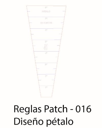Imagen de Regla para Patchwork de acrilico quilting ruler  modelo petalo de 20*9cms. nro.016 LA CASA DEL ARTESANO