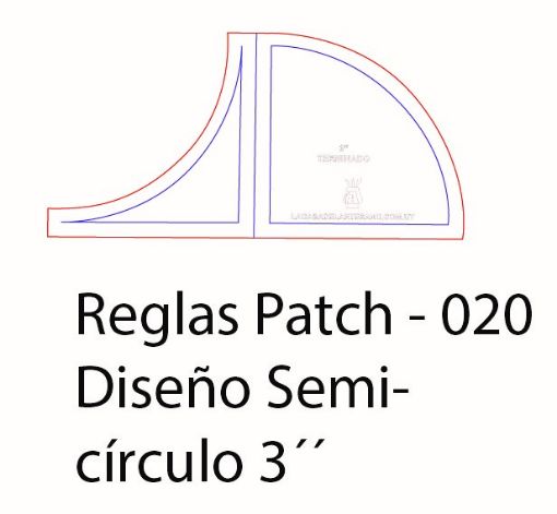 Imagen de Regla para Patchwork de acrilico quilting ruler LA CASA DEL ARTESANO modelo semicirculo para 3" 18*9cms. terminado nro.020
