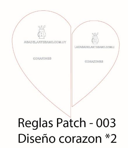 Imagen de Regla para Patchwork de acrilico quilting ruler  modelo 2 medios corazones nro.003 LA CASA DEL ARTESANO
