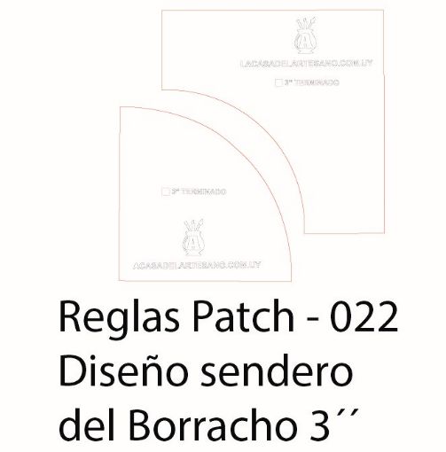 Imagen de Regla para Patchwork de acrilico quilting ruler LA CASA DEL ARTESANO modelo sendero del borracho para 3" terminado nro.022