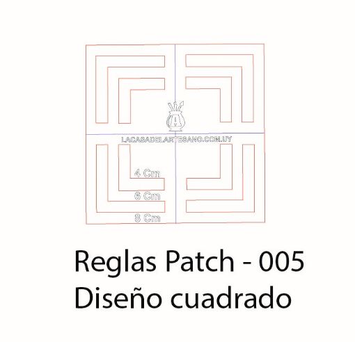 Imagen de Regla para Patchwork de acrilico quilting ruler  modelo cuadrada de 8*8cms.cms. nro.005 LA CASA DEL ARTESANO