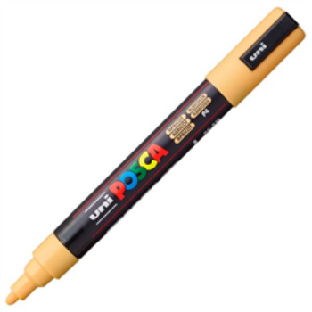 Imagen de Marcador de tinta pigmentada a base de agua  trazo medio 1.8 a 2.5mm. pc-5M color Naranja pastel 126  UNI POSCA