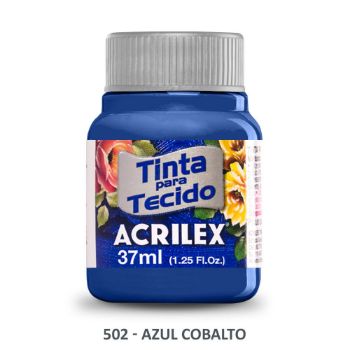 Imagen de Pintura para tela de algodon con terminacion mate "ACRILEX" de 37ml. color 502 azul cobalto